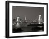 Rainbow Bridge and Tokyo Bay from Odaiba, Tokyo, Japan-Jon Arnold-Framed Photographic Print