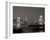 Rainbow Bridge and Tokyo Bay from Odaiba, Tokyo, Japan-Jon Arnold-Framed Photographic Print