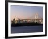 Rainbow Bridge and Tokyo Tower Illuminated at Dusk, Odaiba, Tokyo Bay, Tokyo, Japan-Gavin Hellier-Framed Photographic Print