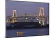 Rainbow Bridge at Dusk, Odaiba, Tokyo, Japan-Rob Tilley-Mounted Photographic Print