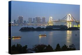 Rainbow Bridge from Odaiba, Tokyo, Japan, Asia-Stuart Black-Stretched Canvas