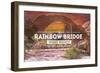 Rainbow Bridge National Monument, New Mexico - Rubber Stamp Sunset-Lantern Press-Framed Art Print
