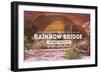 Rainbow Bridge National Monument, New Mexico - Rubber Stamp Sunset-Lantern Press-Framed Art Print