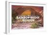 Rainbow Bridge National Monument, New Mexico - Rubber Stamp Sunset-Lantern Press-Framed Art Print