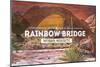 Rainbow Bridge National Monument, New Mexico - Rubber Stamp Sunset-Lantern Press-Mounted Art Print