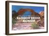 Rainbow Bridge National Monument, New Mexico - Rubber Stamp-Lantern Press-Framed Art Print