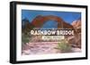 Rainbow Bridge National Monument, New Mexico - Rubber Stamp-Lantern Press-Framed Art Print