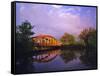 Rainbow Bridge Over Sheyenne River, Valley City, North Dakota, USA-Chuck Haney-Framed Stretched Canvas