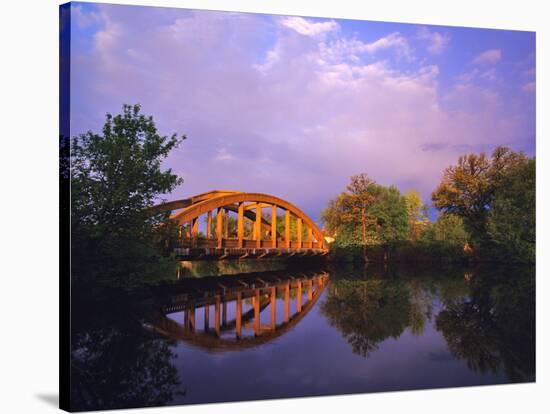 Rainbow Bridge Over Sheyenne River, Valley City, North Dakota, USA-Chuck Haney-Stretched Canvas