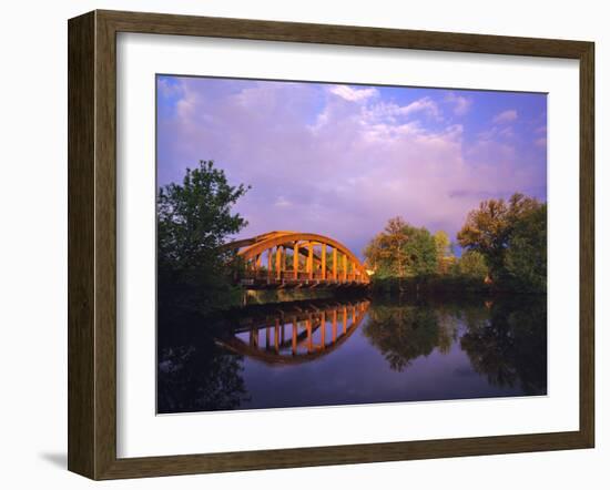 Rainbow Bridge Over Sheyenne River, Valley City, North Dakota, USA-Chuck Haney-Framed Photographic Print