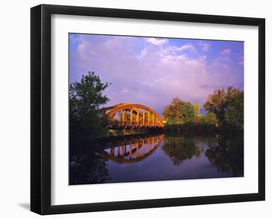 Rainbow Bridge Over Sheyenne River, Valley City, North Dakota, USA-Chuck Haney-Framed Photographic Print