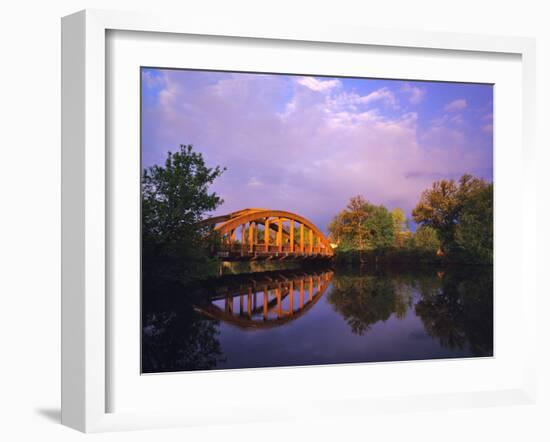 Rainbow Bridge Over Sheyenne River, Valley City, North Dakota, USA-Chuck Haney-Framed Photographic Print