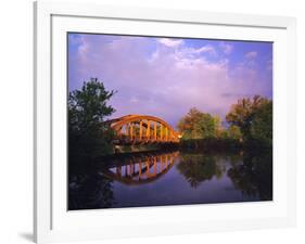 Rainbow Bridge Over Sheyenne River, Valley City, North Dakota, USA-Chuck Haney-Framed Photographic Print