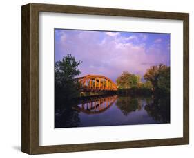 Rainbow Bridge Over Sheyenne River, Valley City, North Dakota, USA-Chuck Haney-Framed Photographic Print