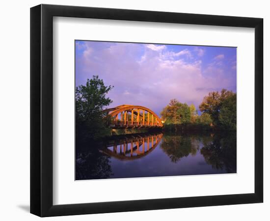 Rainbow Bridge Over Sheyenne River, Valley City, North Dakota, USA-Chuck Haney-Framed Photographic Print