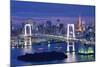 Rainbow Bridge Spanning Tokyo Bay with Tokyo Tower Visible in the Background.-SeanPavonePhoto-Mounted Photographic Print