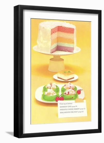 Rainbow Cake, Desserts-null-Framed Art Print