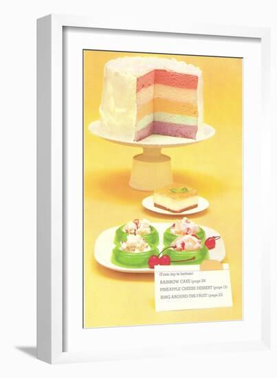 Rainbow Cake, Desserts-null-Framed Art Print
