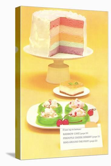 Rainbow Cake, Desserts-null-Stretched Canvas