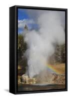 Rainbow Cast by Eruption of Riverside Geyser-Eleanor-Framed Stretched Canvas