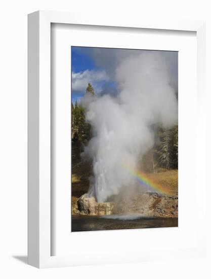 Rainbow Cast by Eruption of Riverside Geyser-Eleanor-Framed Photographic Print