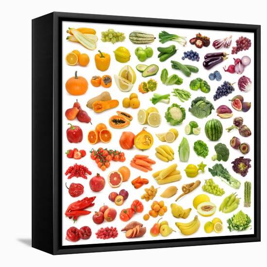 Rainbow Collection of Fruits and Vegetables-egal-Framed Stretched Canvas