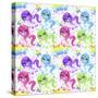 Rainbow CutieCorn Pattern-Sheena Pike Art And Illustration-Stretched Canvas