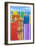 Rainbow Deckchairs-Peter Adderley-Framed Art Print