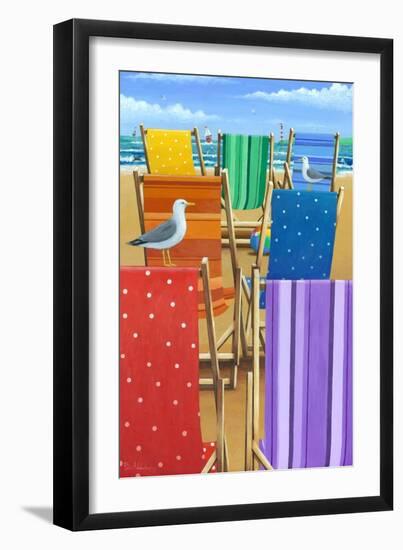 Rainbow Deckchairs-Peter Adderley-Framed Art Print