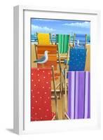 Rainbow Deckchairs-Peter Adderley-Framed Art Print