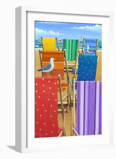 Rainbow Deckchairs-Peter Adderley-Framed Art Print