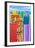 Rainbow Deckchairs-Peter Adderley-Framed Art Print