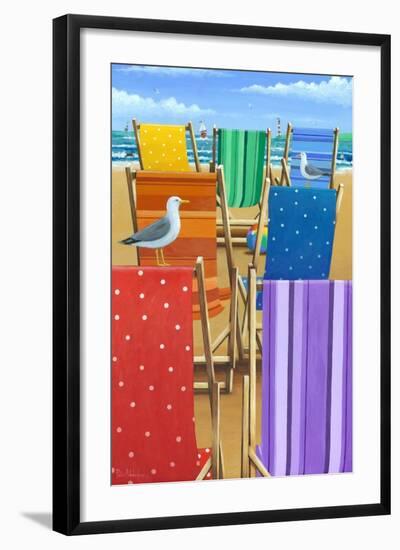 Rainbow Deckchairs-Peter Adderley-Framed Art Print