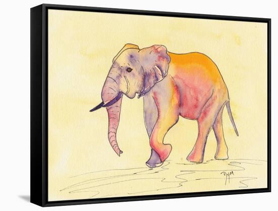 Rainbow Elephant-Beverly Dyer-Framed Stretched Canvas