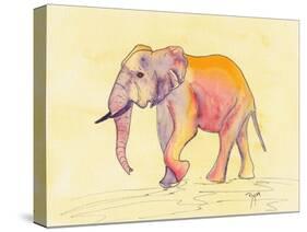 Rainbow Elephant-Beverly Dyer-Stretched Canvas