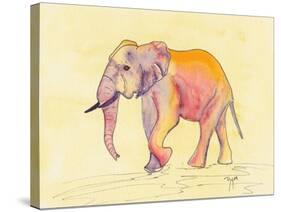 Rainbow Elephant-Beverly Dyer-Stretched Canvas