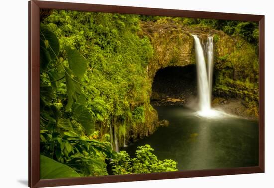 Rainbow Falls in Wailuku State Park on the edge of Hilo, Hawaii, USA-Jerry Ginsberg-Framed Photographic Print