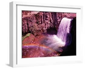 Rainbow Falls with Rainbow, Devil's Postpile National Monument, California, USA-Jerry Ginsberg-Framed Photographic Print