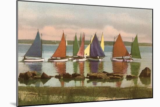 Rainbow Fleet, Nantucket, Massachusetts-null-Mounted Art Print