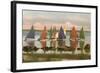 Rainbow Fleet, Nantucket, Massachusetts-null-Framed Art Print