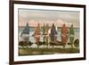 Rainbow Fleet, Nantucket, Massachusetts-null-Framed Premium Giclee Print