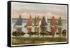 Rainbow Fleet, Nantucket, Massachusetts-null-Framed Stretched Canvas