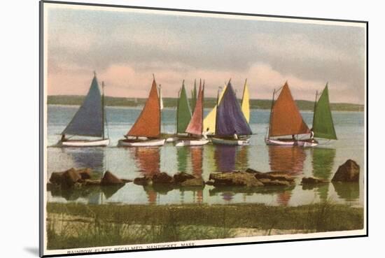 Rainbow Fleet, Nantucket, Massachusetts-null-Mounted Art Print