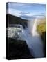 Rainbow Forms as Hvita River Pours over Gullfoss Waterfall, Arnessysla County, Iceland-Paul Souders-Stretched Canvas