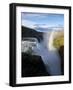 Rainbow Forms as Hvita River Pours over Gullfoss Waterfall, Arnessysla County, Iceland-Paul Souders-Framed Photographic Print