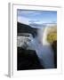 Rainbow Forms as Hvita River Pours over Gullfoss Waterfall, Arnessysla County, Iceland-Paul Souders-Framed Photographic Print