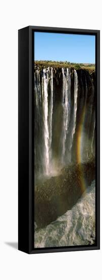 Rainbow Forms in the Water Spray in the Gorge at Victoria Falls, Zimbabwe-null-Framed Stretched Canvas