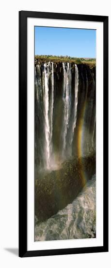 Rainbow Forms in the Water Spray in the Gorge at Victoria Falls, Zimbabwe-null-Framed Premium Photographic Print