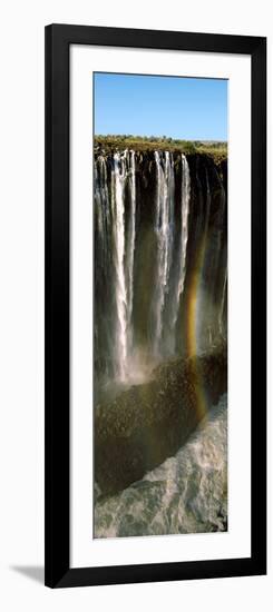 Rainbow Forms in the Water Spray in the Gorge at Victoria Falls, Zimbabwe-null-Framed Photographic Print