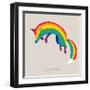 Rainbow Fox-Michael Buxton-Framed Art Print